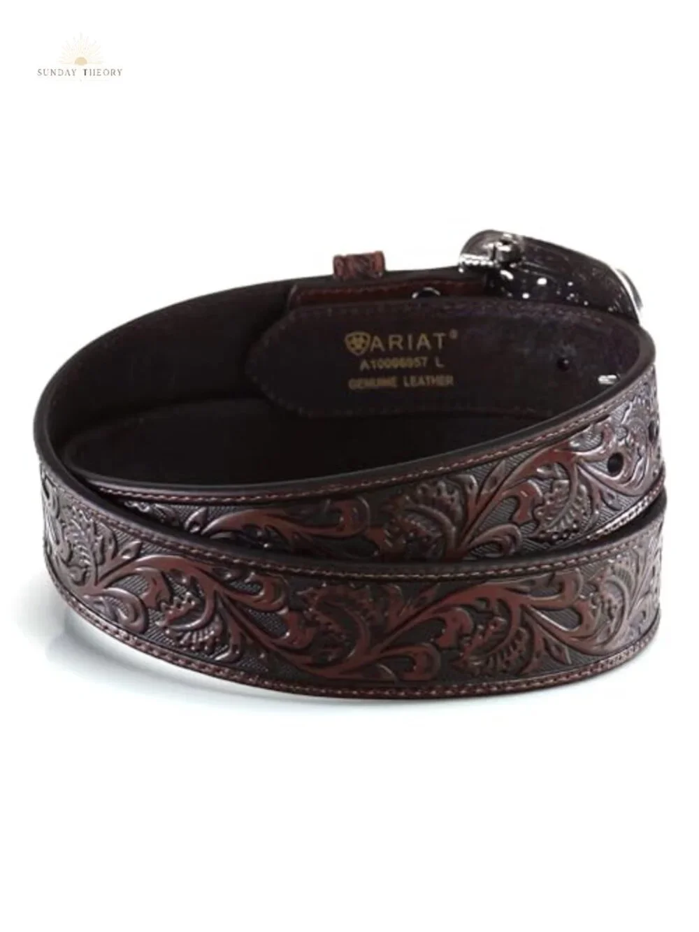 Genuine Leather Western Belt with Interchangeable Buckles